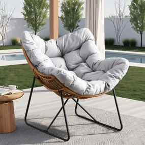 Fotel ogrodowy z poduchą Fin na płozach, szary