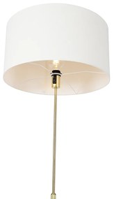 Lampa podłogowa regulowana złota z białym kloszem 50 cm - ParteDesignerski Oswietlenie wewnetrzne