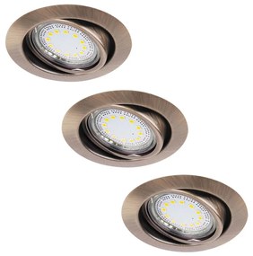 Rabalux 1051 - ZESTAW 3xLED Oprawa wpuszczana LITE 3xGU10-LED/3W/230V