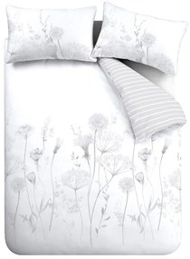 Biało-szara pościel dwuosobowa 230x220 cm Meadowsweet Floral – Catherine Lansfield