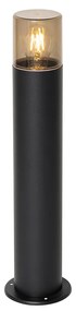 Lampa podłogowa zewnętrzna czarna z kloszem w kolorze dymionym 50 cm - Odense