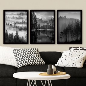 Obrazy zestaw 3 szt. 35x45 cm Black &amp; White – Wallity