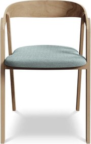 Niebieski fotel jadalniany z litego drewna Erika – Makamii