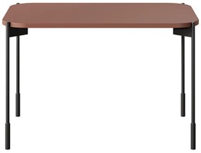 Stolik kawowy Sonatia 70 cm prostokątny na metalowych nogach - burgund