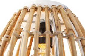 Lampa sufitowa rustykalna bambus i biała - Canna Capsule