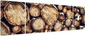 Obraz - Drewno w śniegu (170x50 cm)