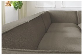 Brązowy narożnik modułowy z materiału bouclé (prawostronny/w kształcie litery U) Megeve – Bobochic Paris