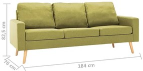 3-osobowa zielona sofa - Eroa 3Q