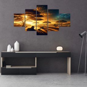Obraz - Odpoczywające lwy (125x70 cm)
