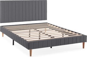 Kolumna Sommier + zagłówek Eris 140x200 cm Szary ciemny