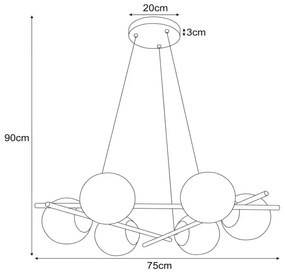 Lampa nad stół na trójkątnej podstawie - S857 Vamo