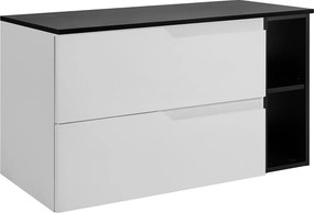 Zestaw mebli łazienkowych pod umywalkę, biało-czarna, 100 (80 + 20) x 46 x 58 cm