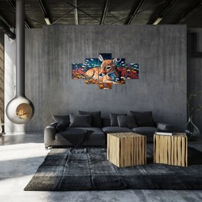 Obraz - Malowany jeleń (125x70 cm)