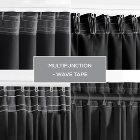 Czarna zaciemniająca zasłona termiczna 140x270 cm Pleat – Restilo