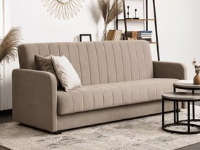 Sofa Okabiz 2-osobowa z funkcją spania, pojemnikiem i eleganckim designem