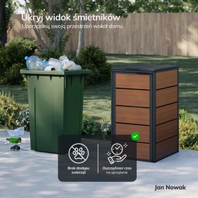 Zabudowa śmietnikowa 120L jednokomorowa, antracyt - orzech