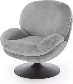 Obrotowy fotel wypoczynkowy z pluszowej tkaniny Shell Halmar