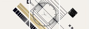 Obraz - Kształty geometryczne N⁰6 (z zegarem) (90x30 cm)