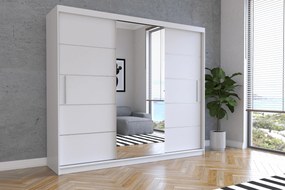 Szafa przesuwna ALBA I z lustrem 250 cm biały