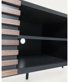 Czarna szafka pod TV w dekorze orzecha 162x58x45 cm Kesia – Kave Home