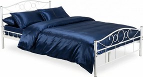 Białe metalowe łóżko z zagłówkiem 120x200 A7-B26