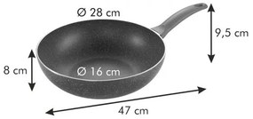 Tescoma Wok Manico Rosso 28 cm, czerwony