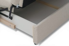 Sofa rozkładana Nubi trzyosobowa 140 cm z pojemnikiem - jasny beżowy boucle Quelle 03