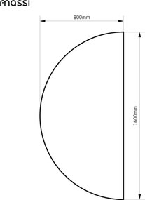 Lustro półokrągłe wiszące bezramowe oszlifowane MOON |Różne rozmiary | Różne kolory szkła : Kolor tafli szkła - Srebrny, Rozmiar - 160 x 80 cm