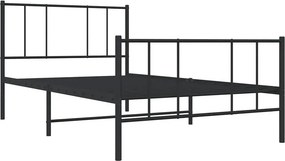 Czarne industrialne łóżko z metalu 100x200cm - Quzi