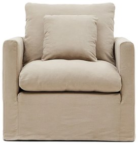 Beżowy lniany fotel Nora – Kave Home