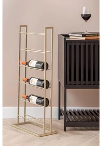 Metalowy regał na wino w kolorze złota liczba butelek 5 38x84,5x20 cm Single Floor – PT LIVING