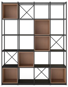 Czarno-ceglasty regał 140x179 cm Anya – Marckeric