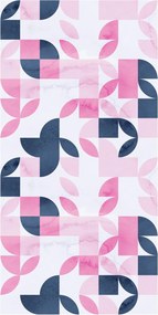 Tapeta - Retro geometryczny wzór w różowych odcieniach