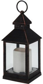 Latarenka z świeczką LED brown, 23 cm