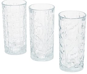 Zestaw 3 szklanek we wzory, 380 ml