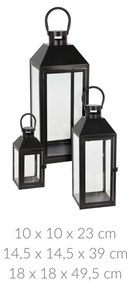 Zestaw metalowych lampionów dekoracyjnych, 3 rozmiary w komplecie