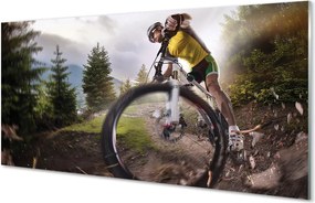 Panel szklany do Kuchni Rower w Górskiej Scenerii