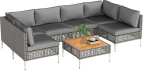 Zestaw mebli wypoczynkowych Meble ogrodowe ze stołem i kanapą