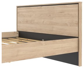 Łóżko dwuosobowe w dekorze dębu ze stelażem 160x200 cm w naturalnym kolorze Ry – Tvilum