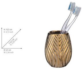 Ceramiczny kubek na szczoteczki do zębów w kolorze złota Idro – Wenko