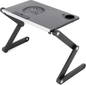 Stolik na laptopa z wentylatorem USB - srebrny czarny