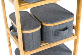 Pojemnik do przechowywania G21 24 x 30 x 15 cm, bambusowy z pokrywką, szary