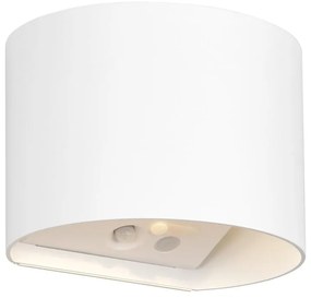 Lampa zewnętrzna ścienna LED z czujnikiem ruchu na USB (wysokość 10 cm) Genie – Trio