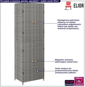 Szara pojemna szafa gospodarcza do garażu C8-G51