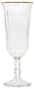 Prążkowana szampanówka ze złotym brzegiem, 120 ml