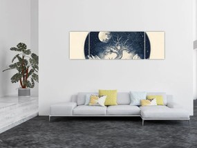 Obraz – Magiczne drzewo z jeleniem I. (170x50 cm)