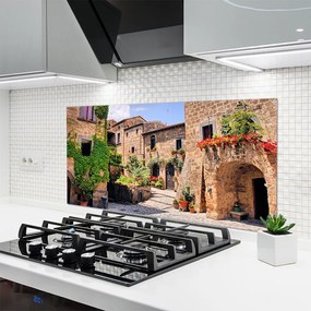 Panel Szklany Malownicza Uliczka W Kwiatach