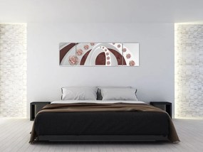 Obraz - Chmury 3D z kwiatami (170x50 cm)