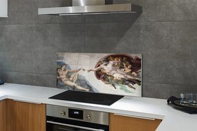 Panel szklany do Kuchni Stworzenie Adama - Michał Anioł