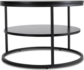 Stolik Kawowy z Półką BEST 70 cm Czarny Loft